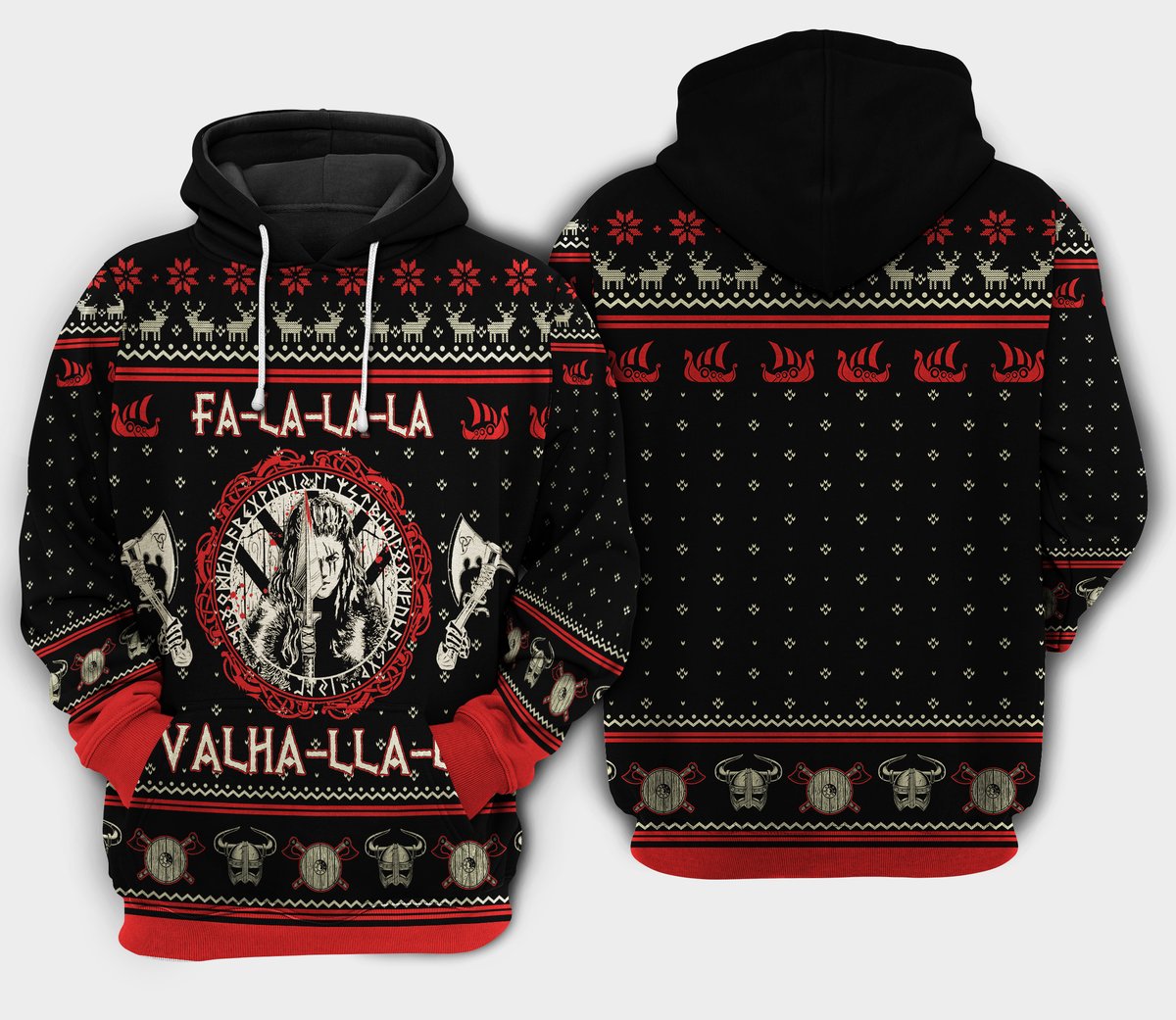Viking Shieldmaiden Valha Fa La La 3d shirt, hoodie 2 Viking Shieldmaiden Valha Fa La La 3d shirt hoodie 1