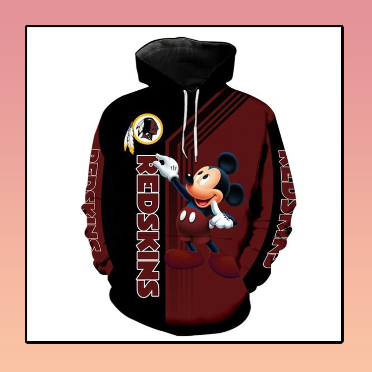 Washington Redskins Mickey Mouse 3D Hoodie 4 Washington Redskins Mickey Mouse 3D Hoodie2
