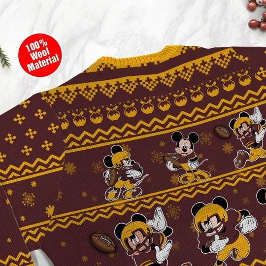 Wasington Redskins Mickey Mouse Ugly Sweater 3 Wasington Redskins Mickey Mouse Ugly Sweater3