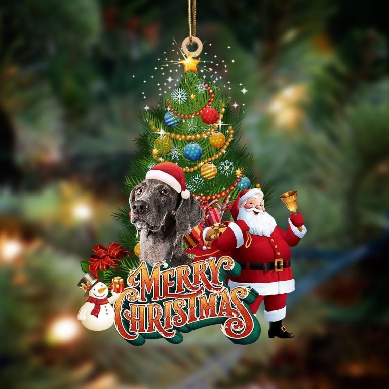 Weimaraner merry christmas Santa Claus christmas tree ornament 1 Weimaraner merry christmas Santa Claus christmas tree ornament 1