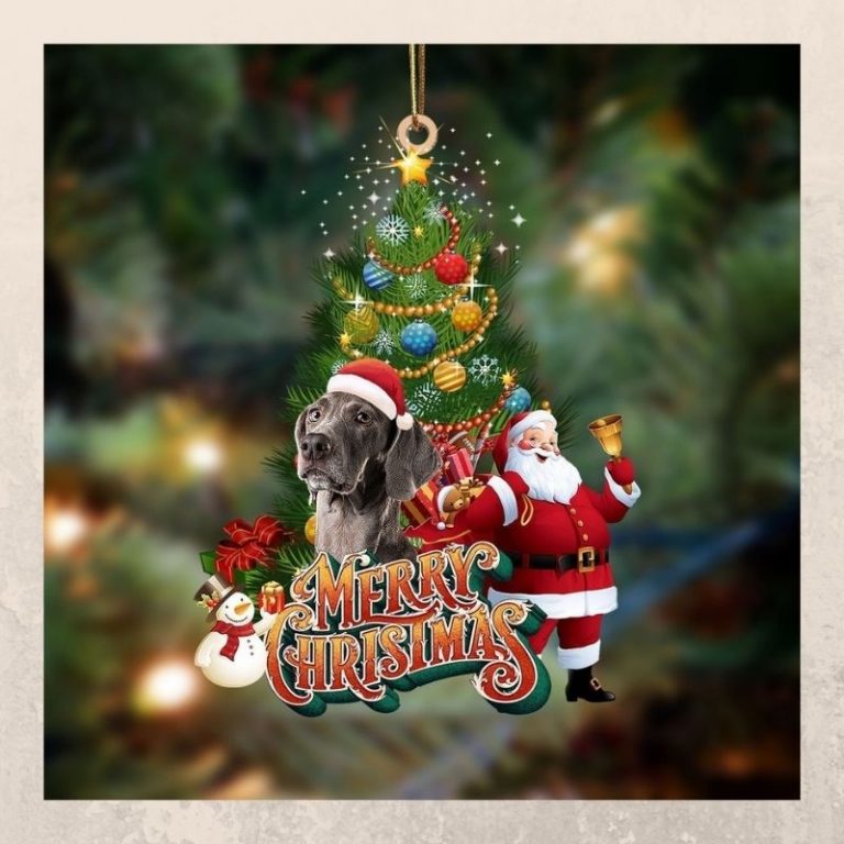 Weimaraner merry christmas Santa Claus christmas tree ornament 2 Weimaraner merry christmas Santa Claus christmas tree ornament 2
