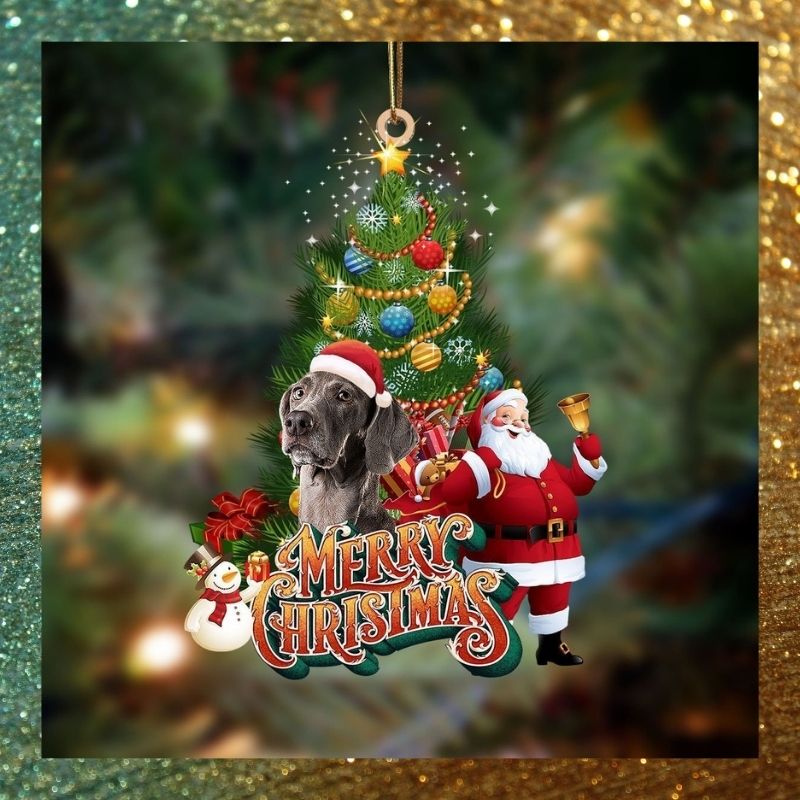Weimaraner merry christmas Santa Claus christmas tree ornament 2 Weimaraner merry christmas Santa Claus christmas tree ornament 3