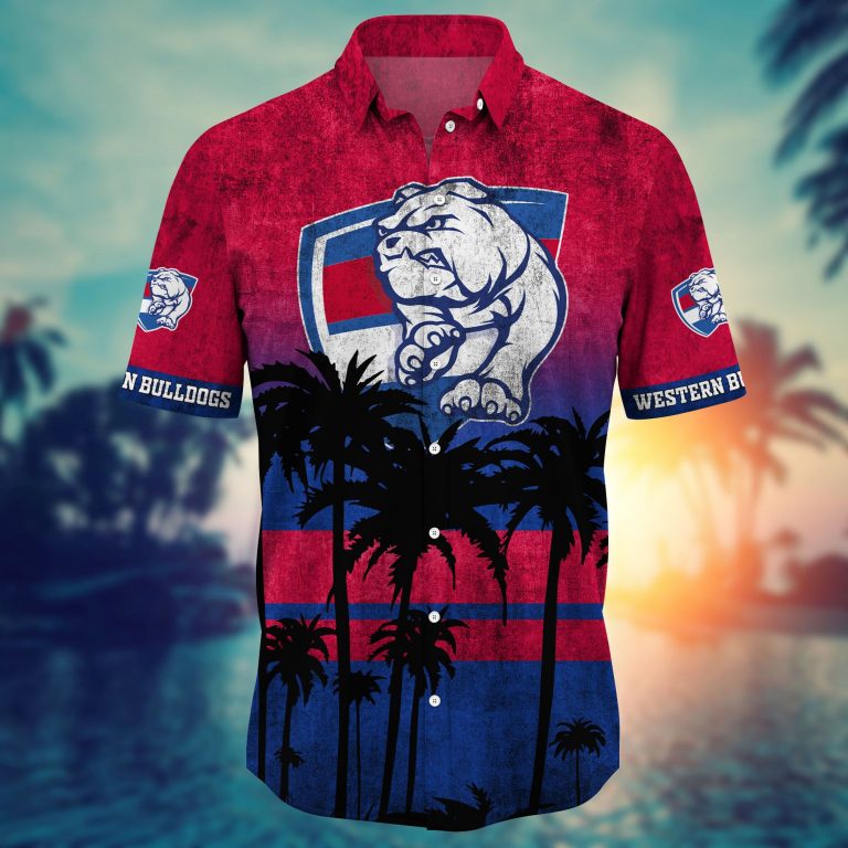 Western Bulldogs AFL Hawaiian shirt short 1