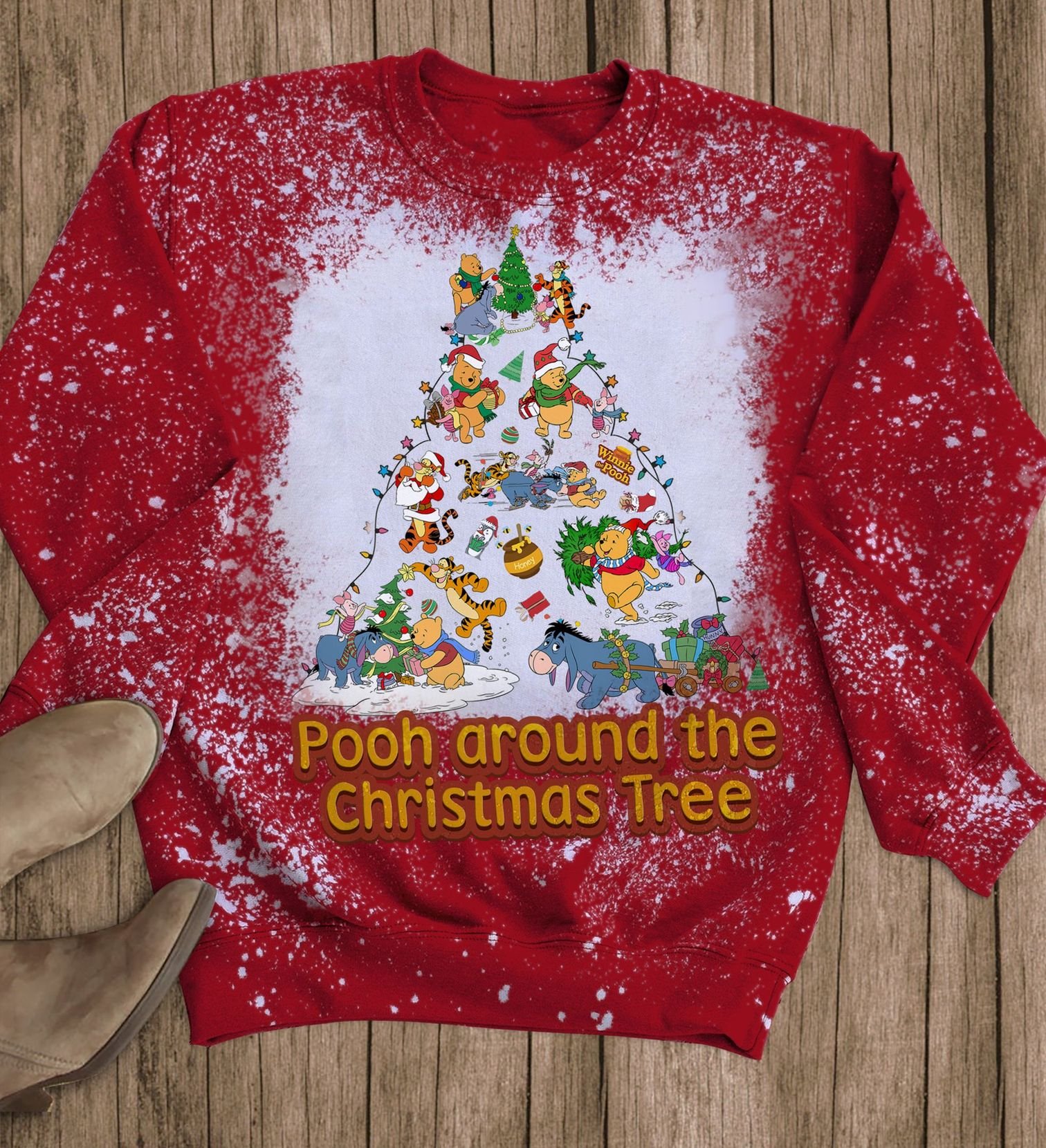 Winnie Pooh around the christmas tree pajamas set 2 Winnie Pooh around the christmas tree pajamas set 1
