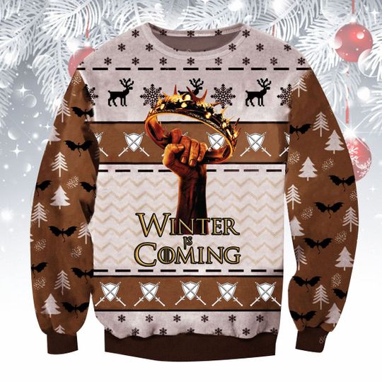 Winter is coming Game of Thrones ugly Christmas sweater