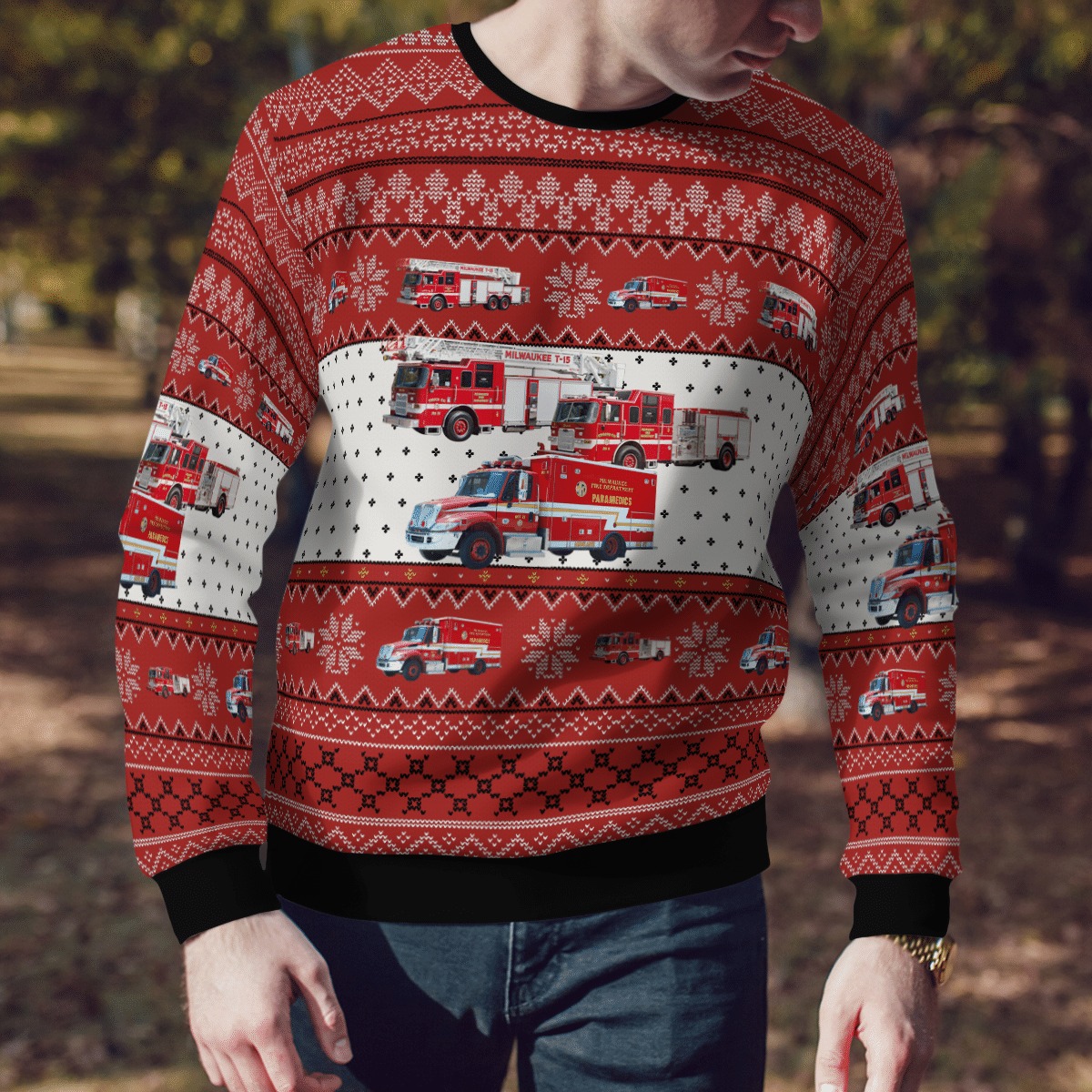 Wisconsin Milwaukee Fire Department Christmas sweater, sweatshirt 12 Wisconsin Milwaukee Fire Department Christmas sweater sweatshirt 3