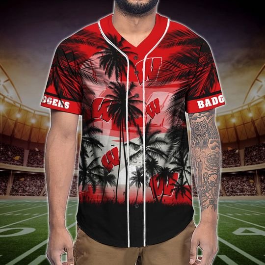 Wisconsin badger tropical baseball jersey 4 Wisconsin badger tropical baseball jersey3