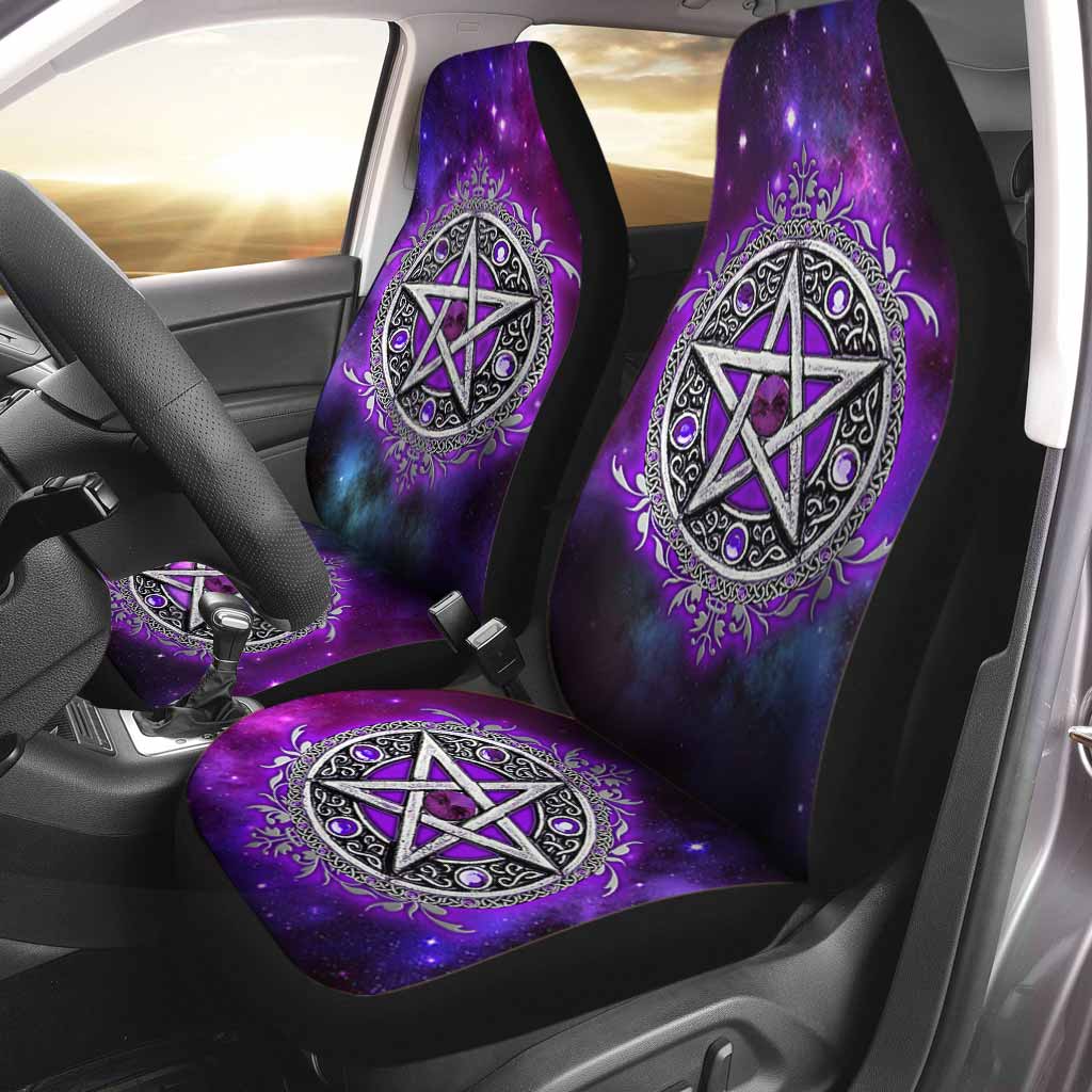 Witch Vibe Purple Pentagram Car Seat Cover 1