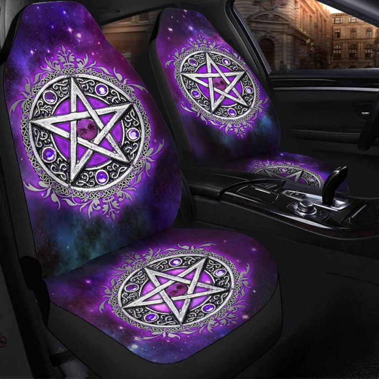 Witch Vibe Purple Pentagram Car Seat Cover 3