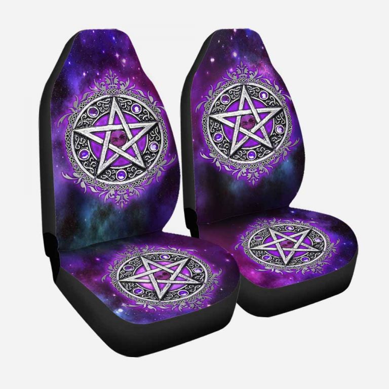 Witch Vibe Purple Pentagram Car Seat Cover 4