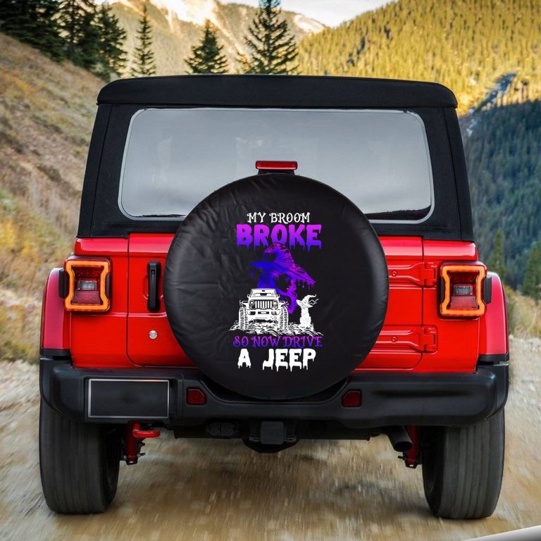 Witch cat My broom broke a Jeep Spare Tire Cover 1 Witch cat My broom broke a Jeep Spare Tire Cover 1