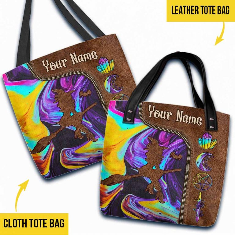 Witch custom personalized name tote bag 3