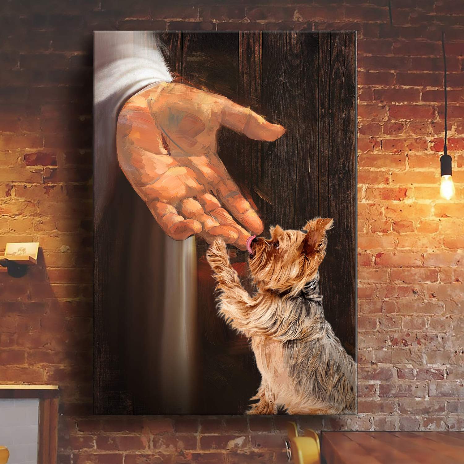 Yorkshire Terrier In the hand of God Jesus canvas 9 Yorkshire Terrier In the hand of God Jesus canvas
