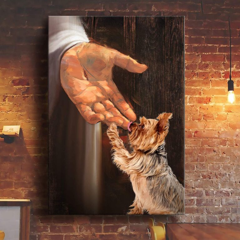 Yorkshire Terrier In the hand of God canvas