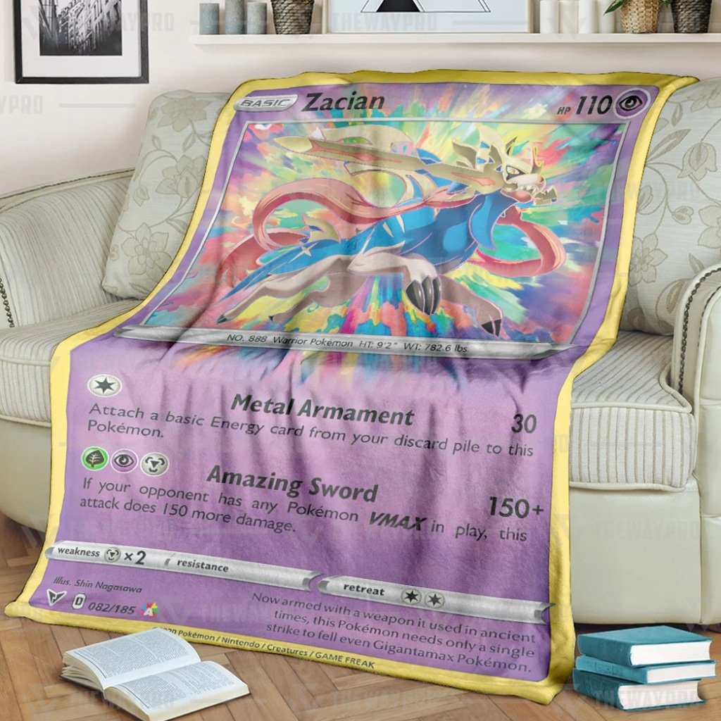 Zacian Vivid Voltage Pokemon blanket 4 Zacian Vivid Voltage Pokemon blanket 1