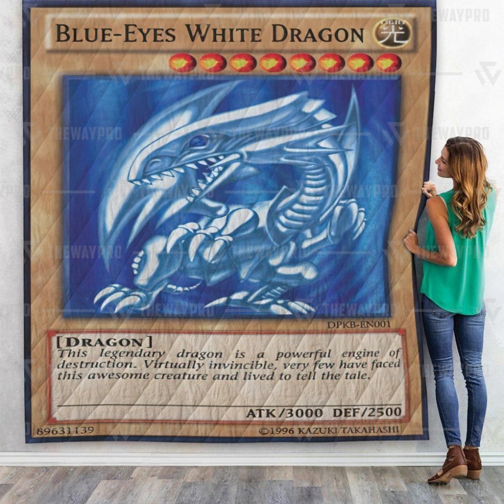 Blue Eyes White Dragon Card Yu Gi Oh Quilt 8 4