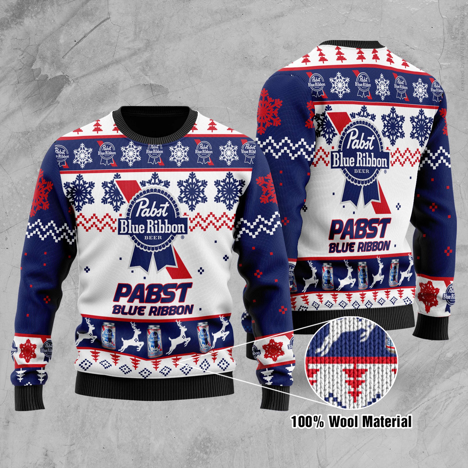 Pabst Blue Ribbon Beer Christmas Sweater 11 Pabst Blue Ribbon Beer Deer Christmas Sweater