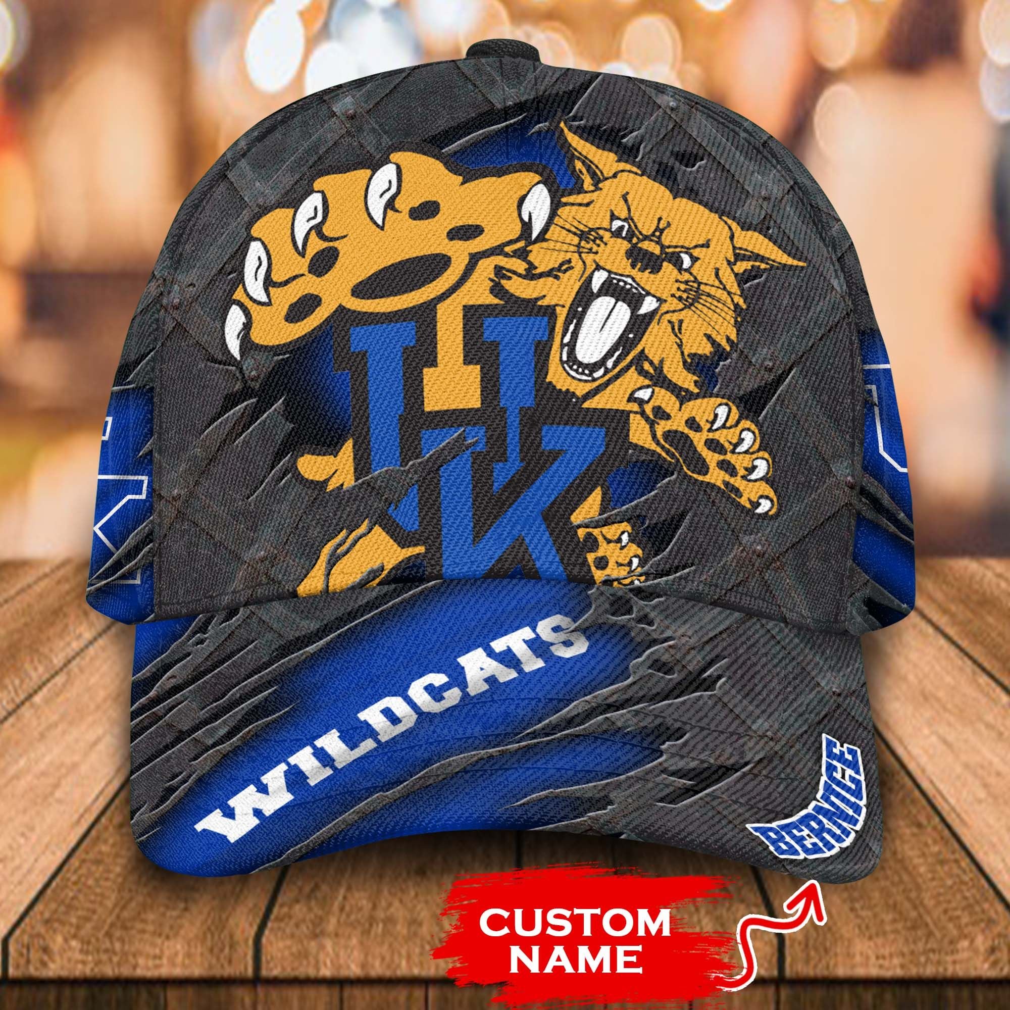 Personalized NCAA1 Kentucky Wildcats 3D Mascost Custom name Cap 3 Personalized NCAA1 Kentucky Wildcats 3D Mascost Custom name Cap word3