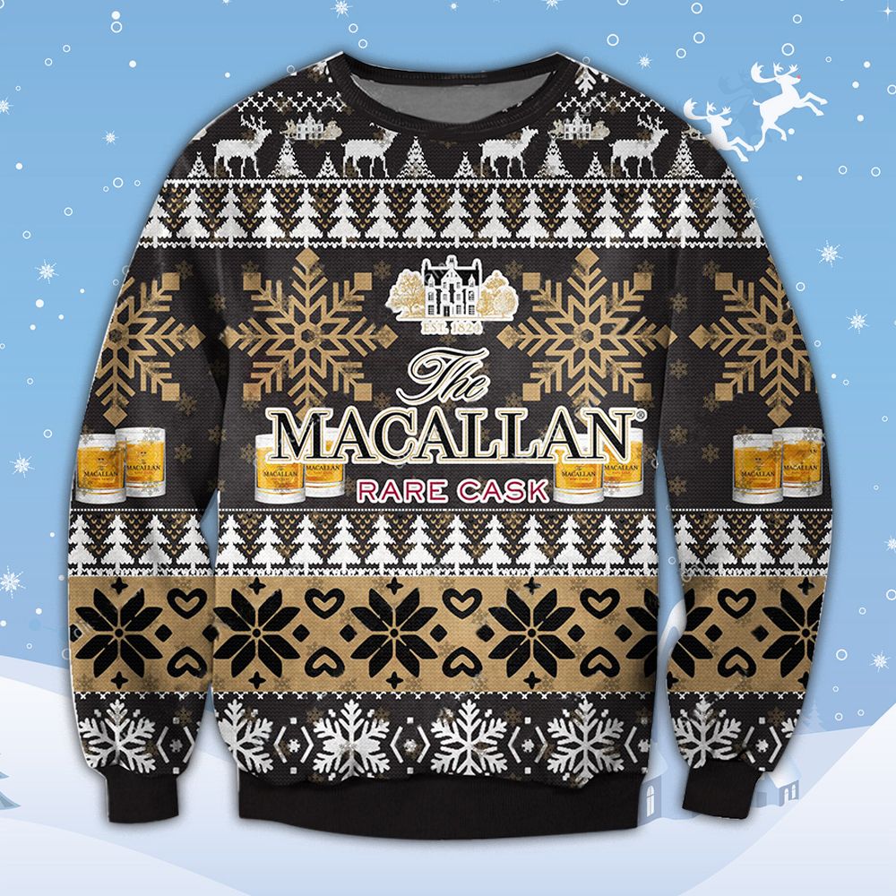 The Macallan Rare Cask Whiskey Ugly Christmas Sweater word1