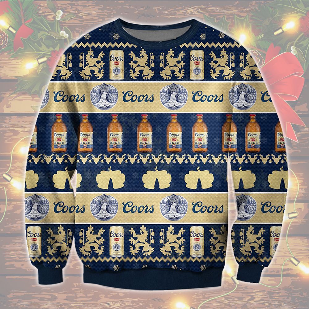 Coors Banquet Lager Beer Ugly Christmas Sweater word1