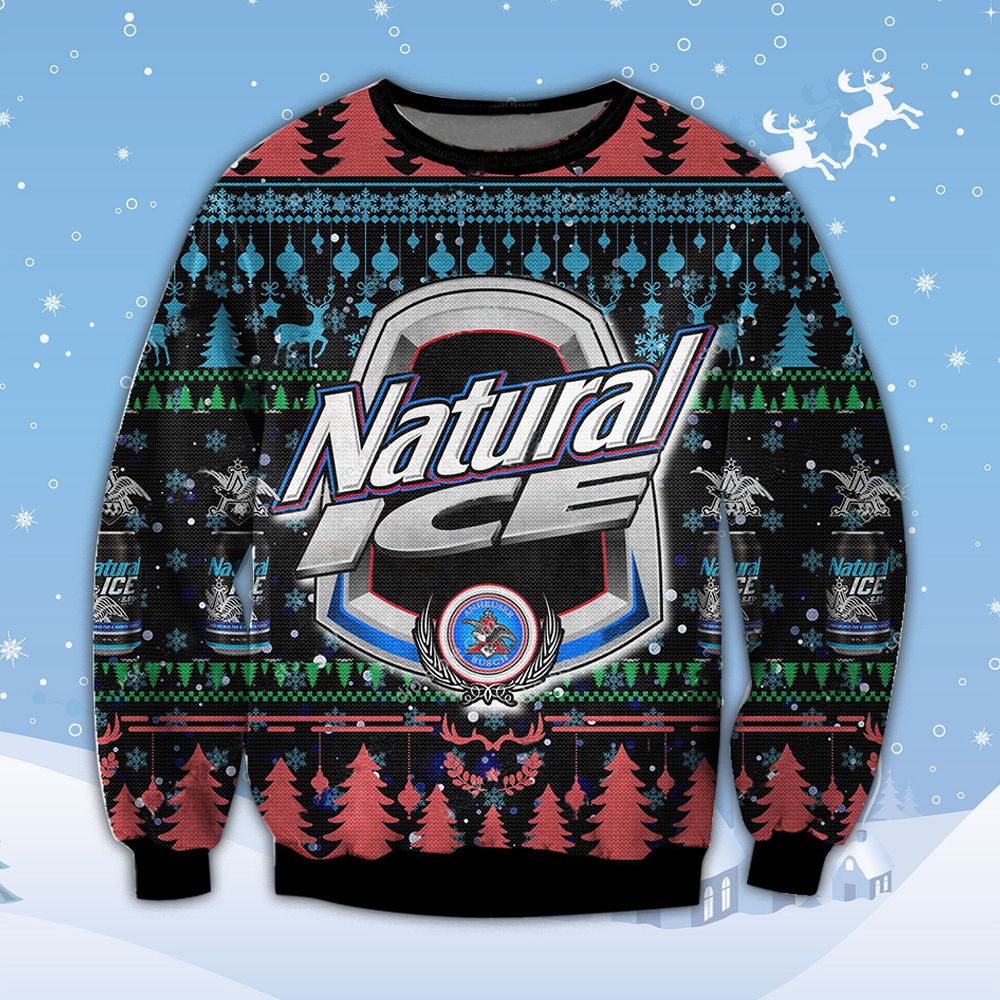 Natural Ice Beer Ugly Christmas Sweater word3