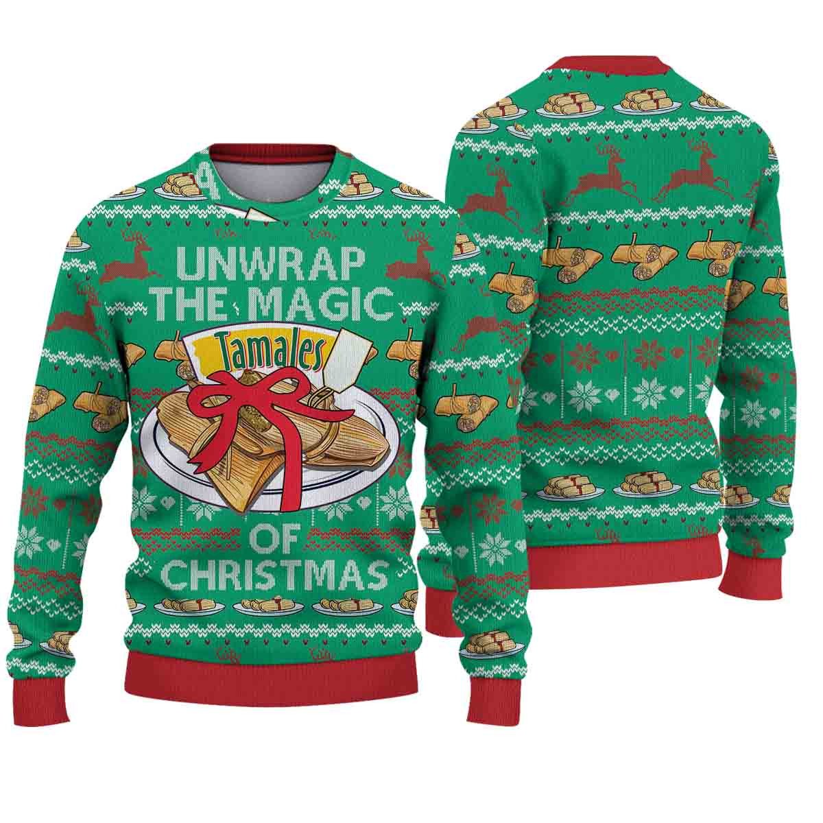 Unwrap the Magic Tamales of Christmas Christmas Sweater 2 Unwrap the Magic Tamales of Christmas Christmas Sweater word3