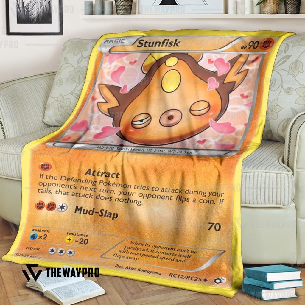 Anime Pokemon Stunfisk Legendary Treasures Custom Blanket word1