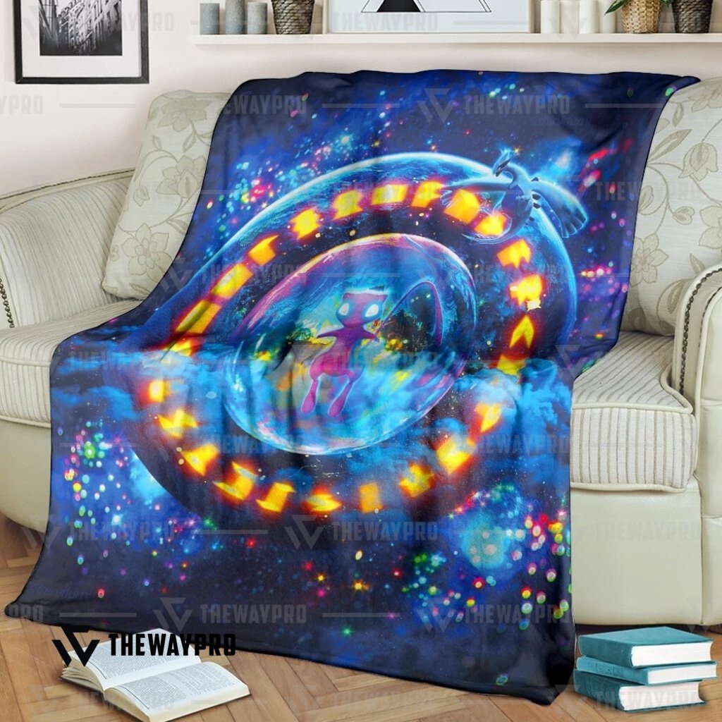 LIMITED The Return Of Ancient Mew Pokemon fleece blanket word2