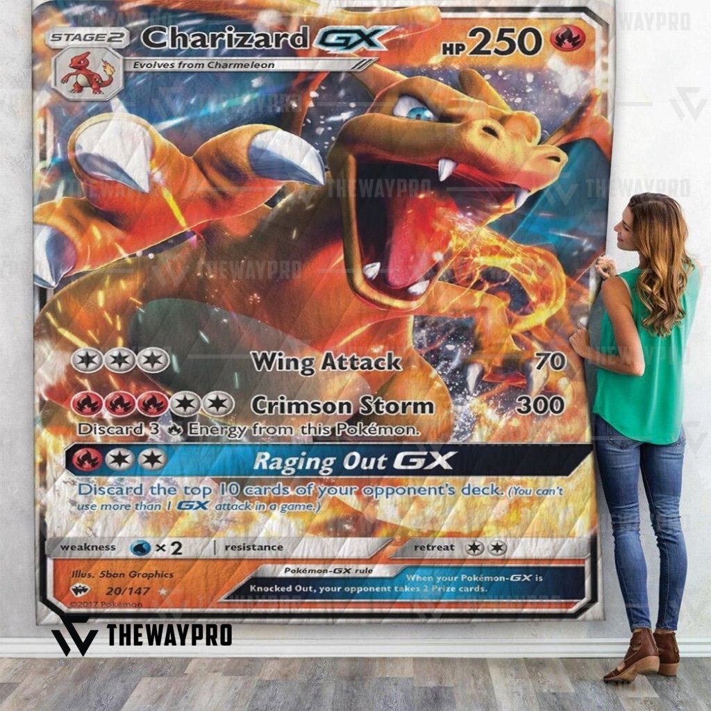 Anime Pokemon Charizard-GX Quilt word3