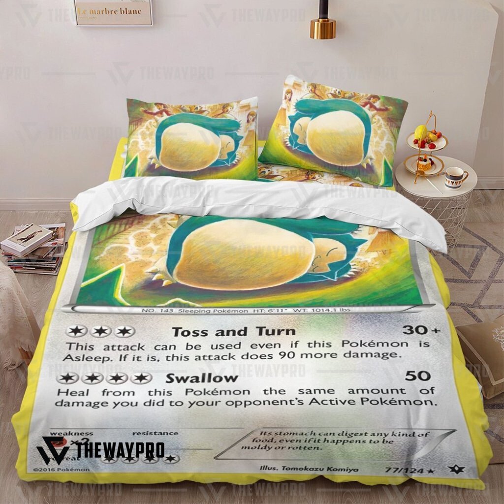 Anime Pokemon Snorlax Bedding Set