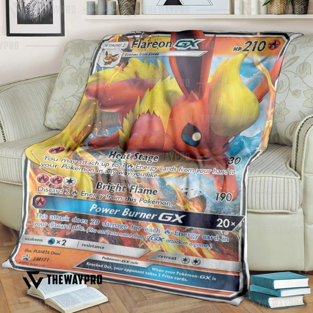 LIMITED Flareon GX Pokemon fleece blanket 3 LIMITED Flareon GX Pokemon fleece blanket word3