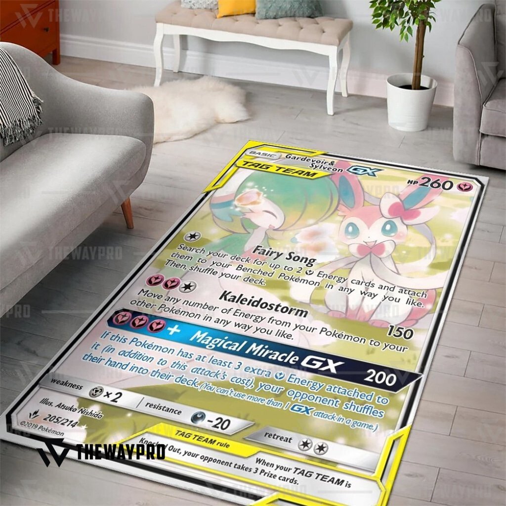 Anime Pokemon Gardevoir & Sylveon-GX Rug word2