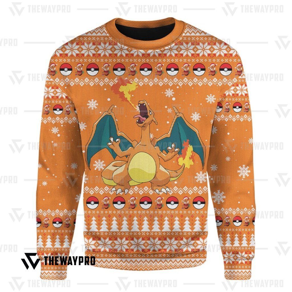 Pokemon Charizard Custom Christmas Ugly Imitation Knitted Sweatshirt 6 Pokemon Charizard Custom Christmas Ugly Imitation Knitted Sweatshirt word1