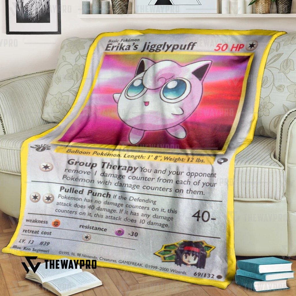 BEST Erika's Jigglypuff Gym Challenge Pokemon fleece blanket 1 BEST Erika's Jigglypuff Gym Challenge Pokemon fleece blanket word2