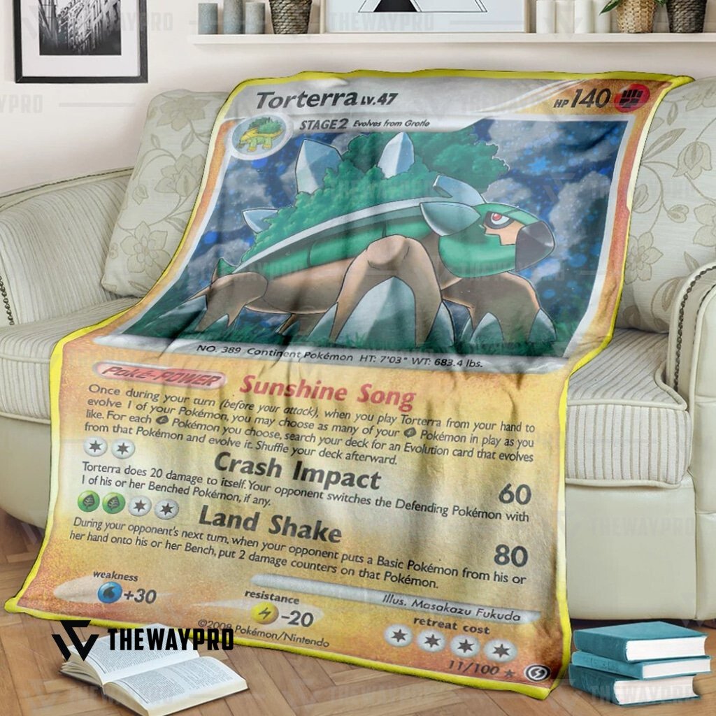 BEST Torterra LV.47 Pokemon fleece blanket 2 BEST Torterra LV.47 Pokemon fleece blanket word1