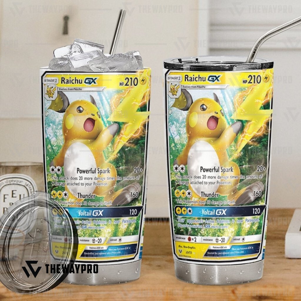 Anime Pokemon Raichu-GX Shining Legends Tumbler word3