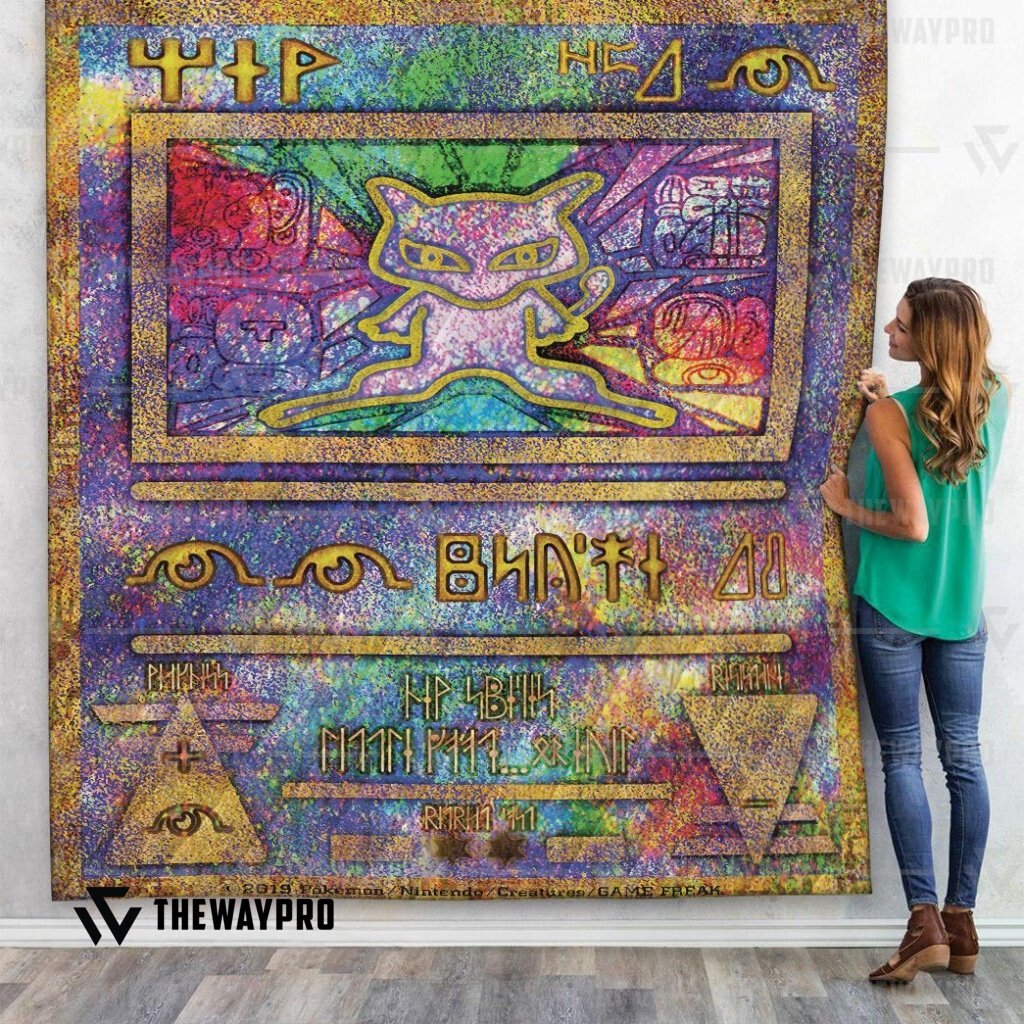 Anime Pokemon Ancient Mew Holo Quilt
