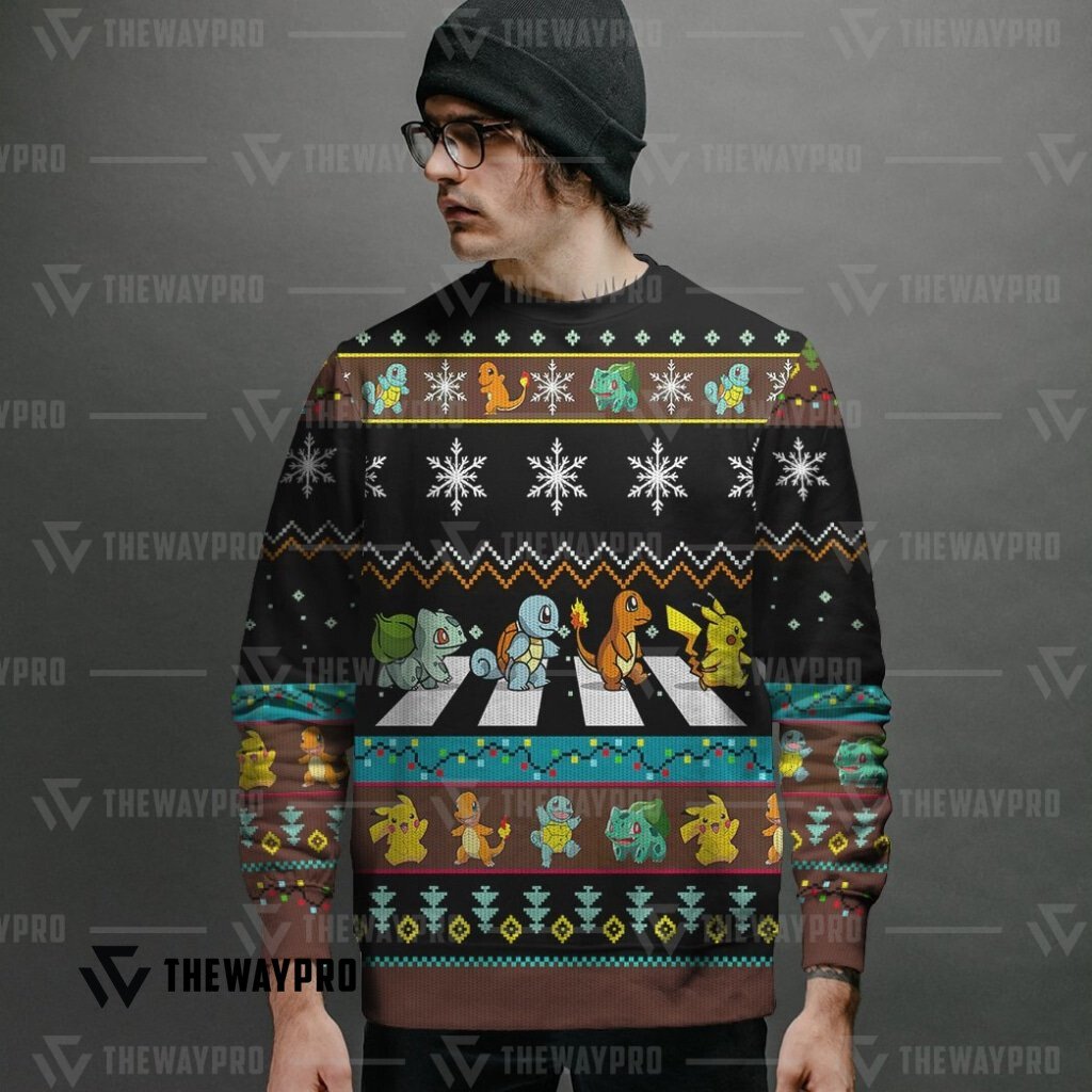 Pokemon Road Crossing Christmas Ugly Imitation Knitted Sweatshirt 2 Pokemon Road Crossing Christmas Ugly Imitation Knitted Sweatshirt word2