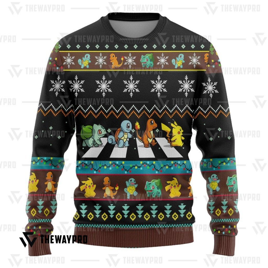 Pokemon Road Crossing Christmas Ugly Imitation Knitted Sweatshirt 4 Pokemon Road Crossing Christmas Ugly Imitation Knitted Sweatshirt word2