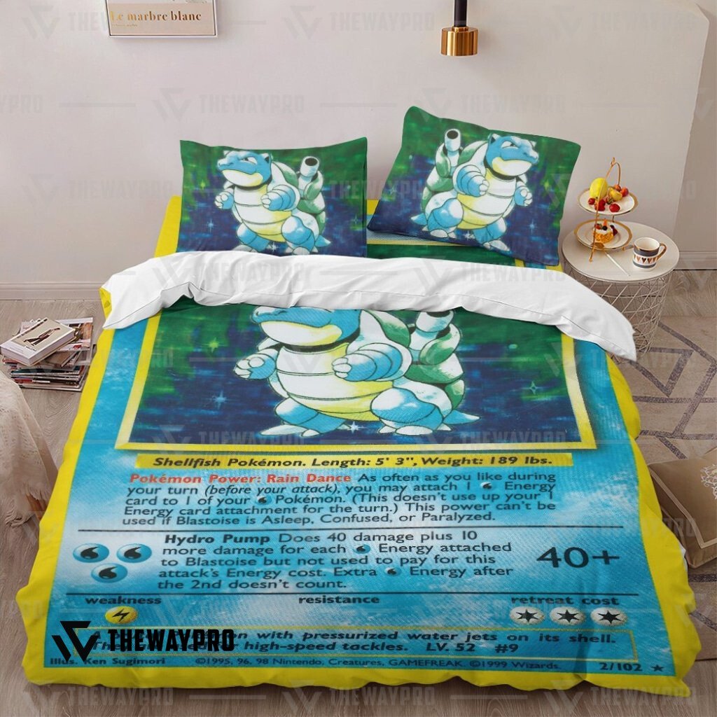 Anime Pokemon Blastoise Card Bedding Set