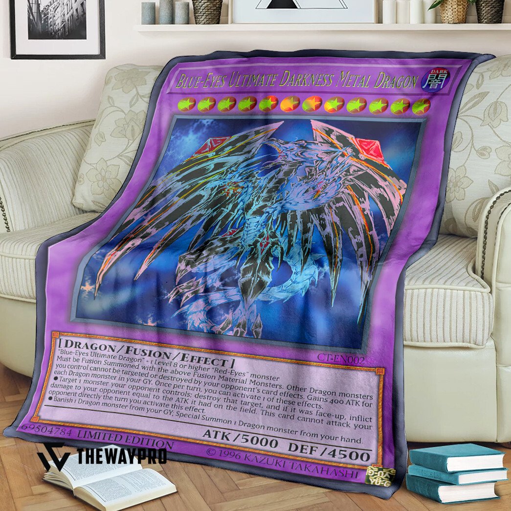 Blue-Eyes Ultimate Darkness Metal Dragon Yu Gi Oh Blanket word3
