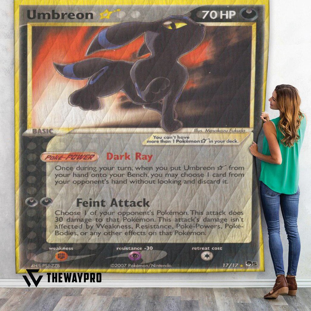 Anime Pokemon Gold Star Umbreon Quilt word3