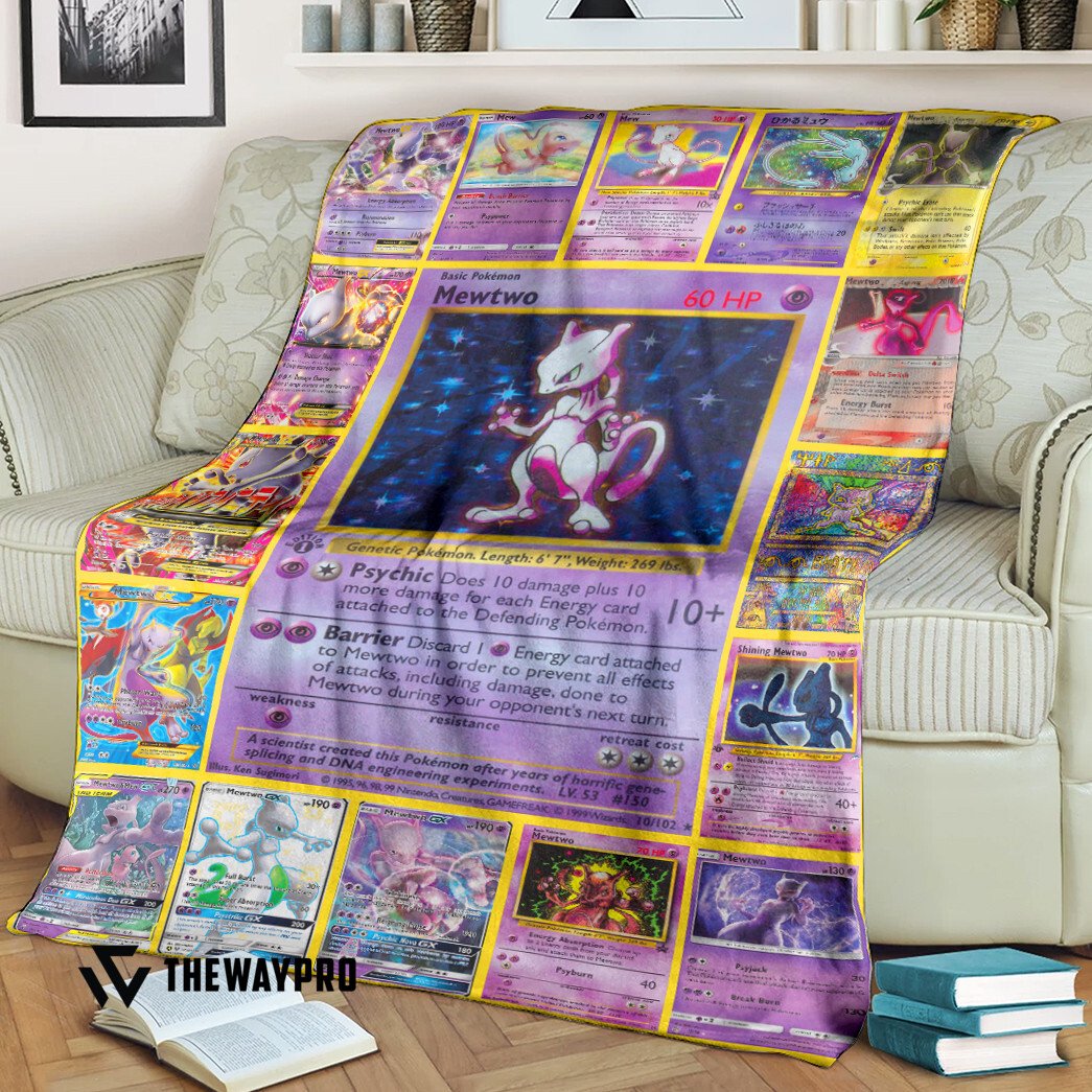 BEST Mewtwo Cards Pokemon Fleece Blanket 3 BEST Mewtwo Cards Pokemon Fleece Blanket word1