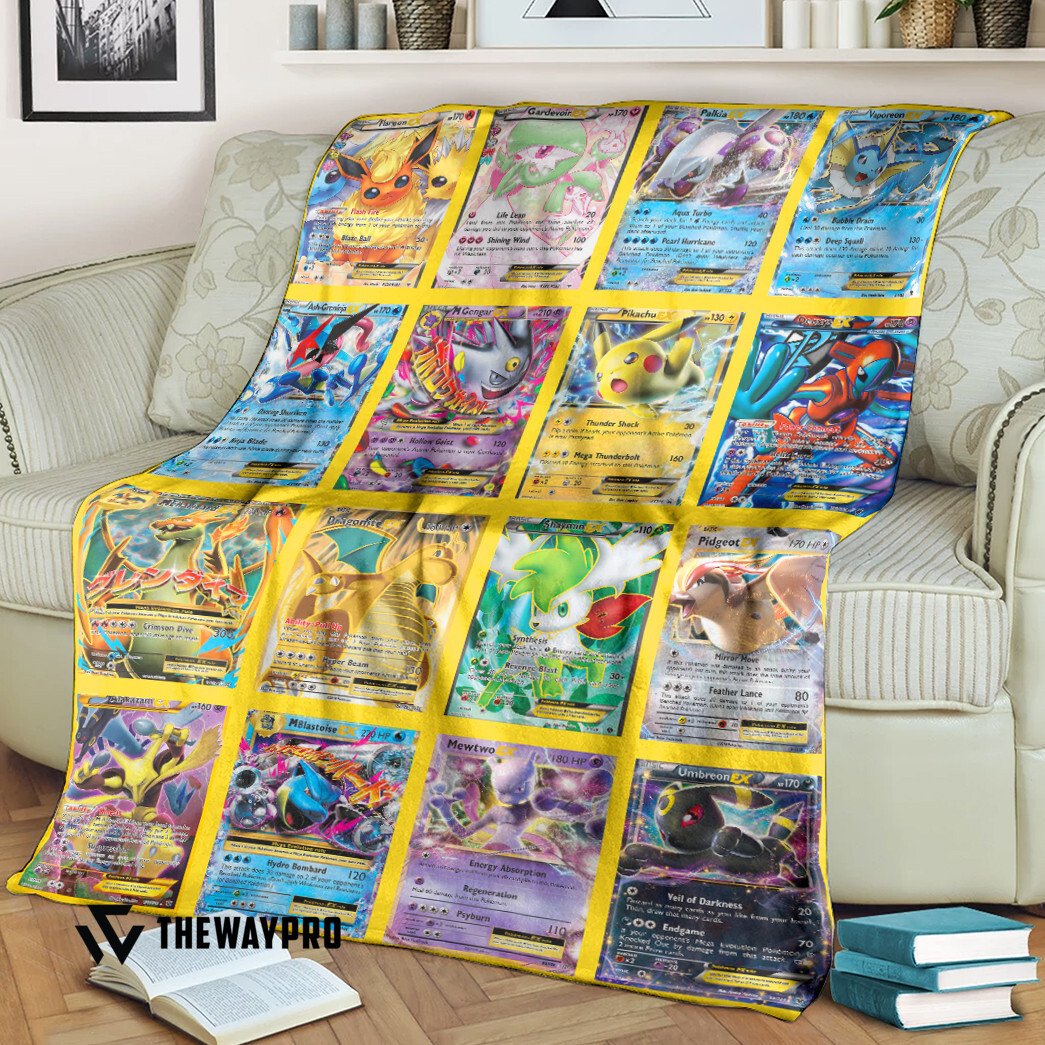 HOT EX Cards Version 3 Pokemon Fleece Blanket word3