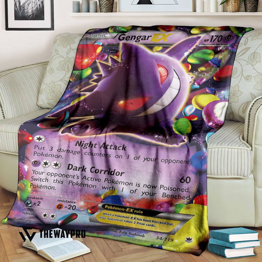 LIMITED Gengar EX Phantom Forces Pokemon Fleece Blanket 1 LIMITED Gengar EX Phantom Forces Pokemon Fleece Blanket word3