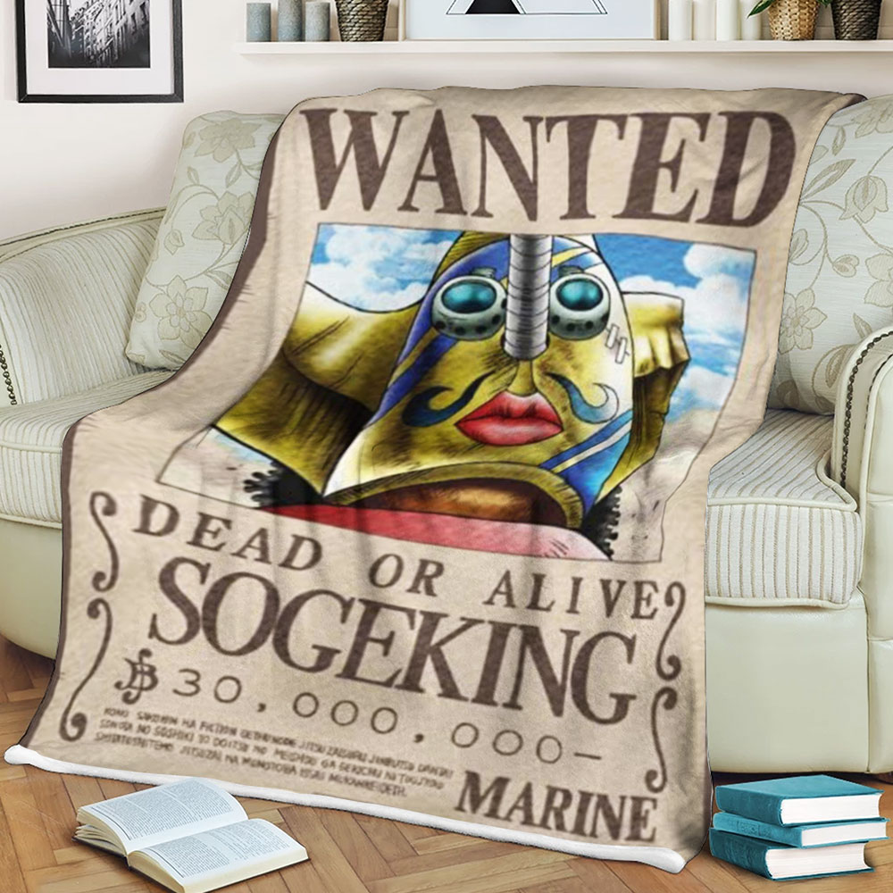 LIMITED Wanted Dead or Alive Sogeking One Piece blanket word3
