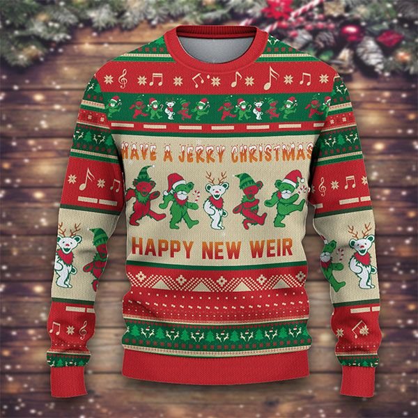 LIMITED Grateful Dead Have a Jerry christmas Happy New Year sweater 5