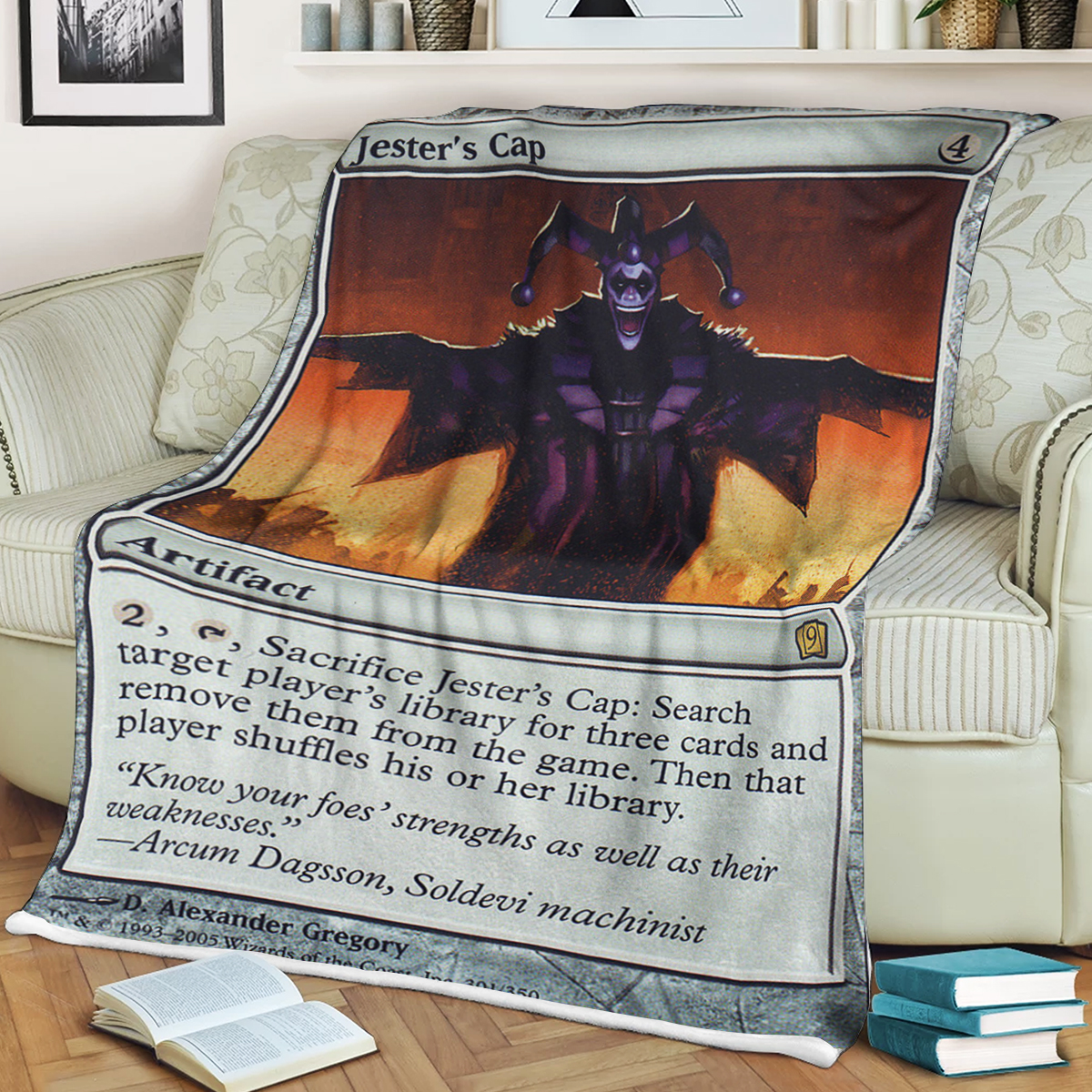 Game MTG Magic The Gathering Jester's Cap Blanket word2