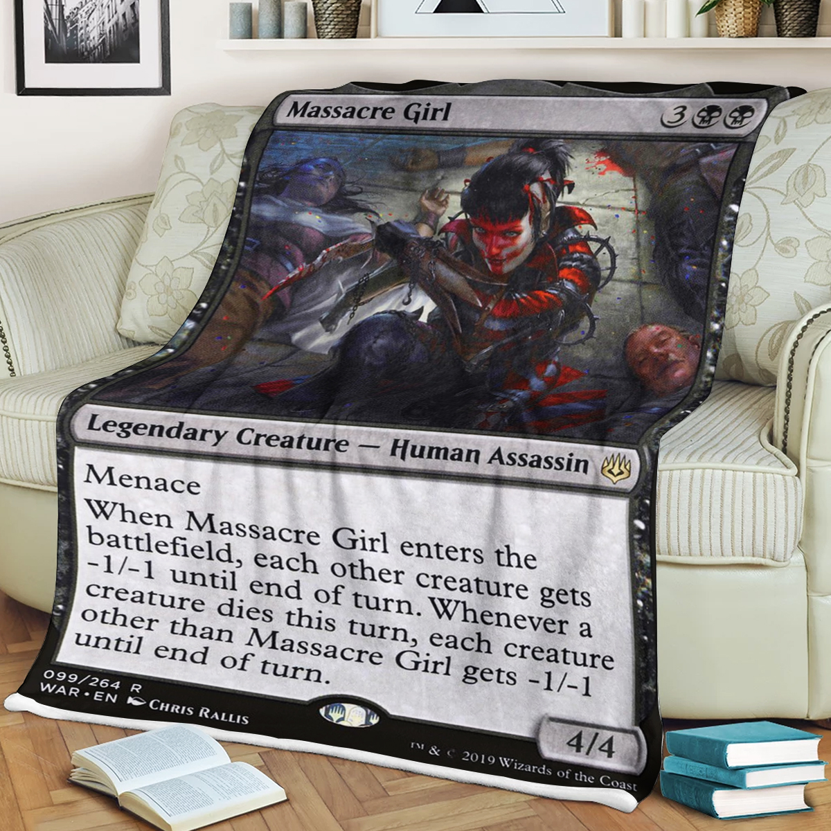 Game MTG Magic The Gathering Massacre Girl Blanket word1