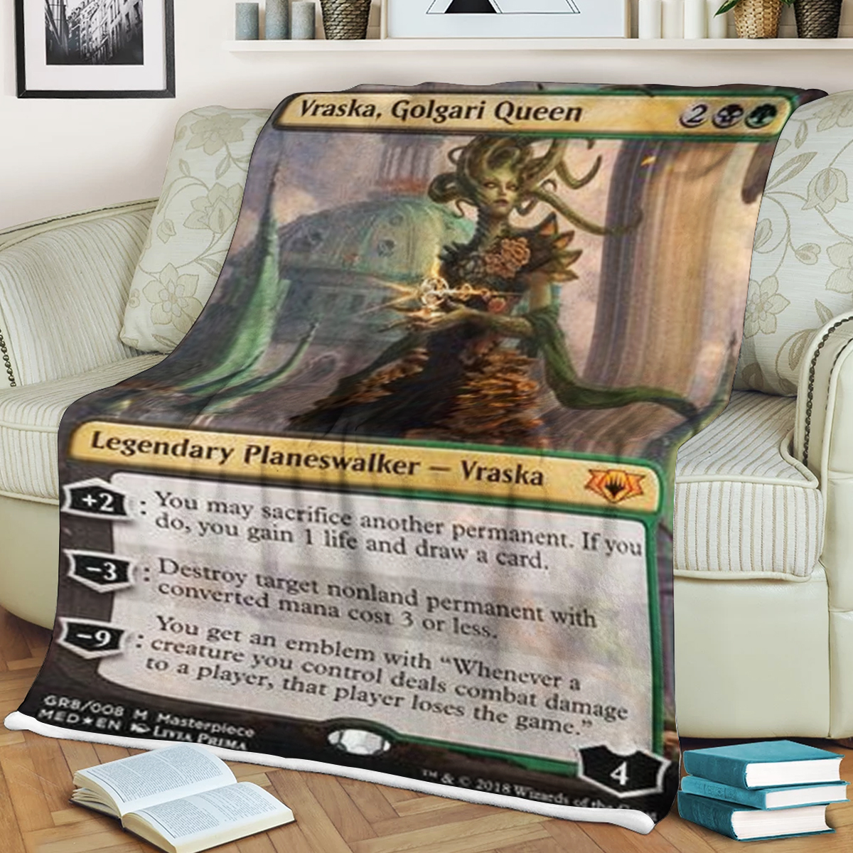 Game MTG Magic The Gathering Vraska, Golgari Queen Blanket word1